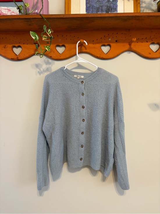 Madewell Sweaters - Madewell Pale Blue Button-Front Cardigan